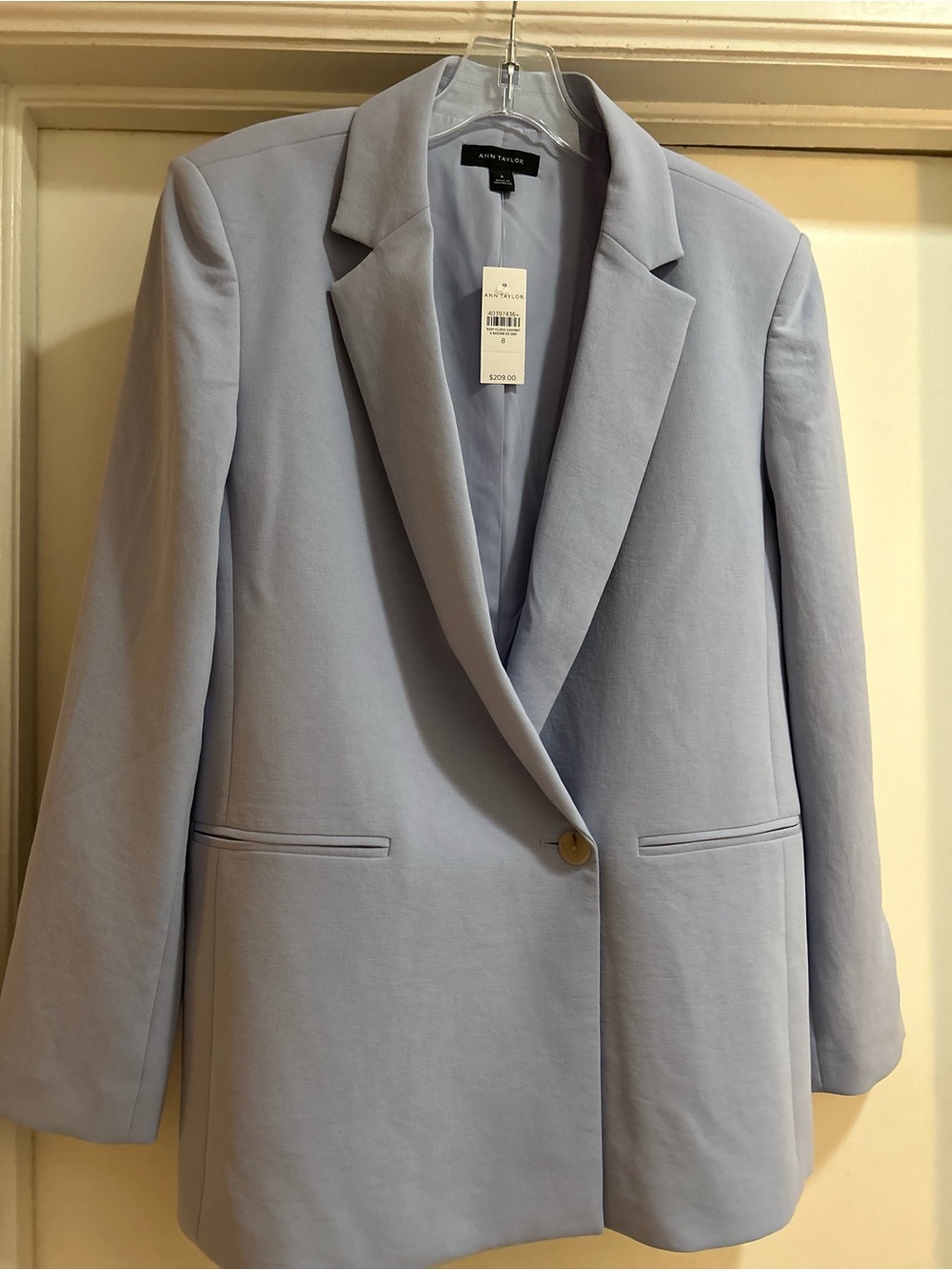 NWT Ann Taylor Blue Hydrangea Crepe Blazer - Picture 3 of 7